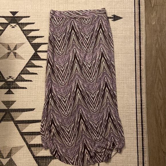 Anthropologie Maeve Purple Swirl High/Low Skirt - Picture 7 of 10